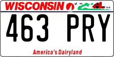 WI license plate 463PRY