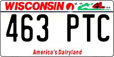 WI license plate 463PTC