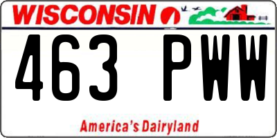 WI license plate 463PWW