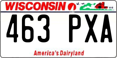 WI license plate 463PXA