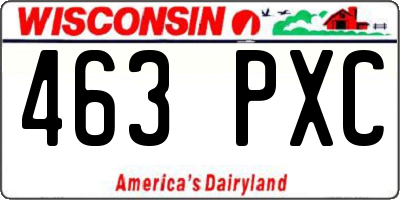 WI license plate 463PXC
