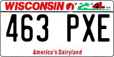 WI license plate 463PXE