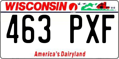 WI license plate 463PXF