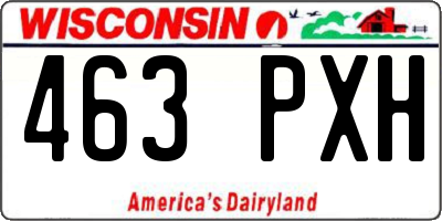WI license plate 463PXH