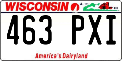 WI license plate 463PXI