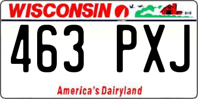 WI license plate 463PXJ