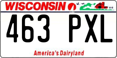 WI license plate 463PXL