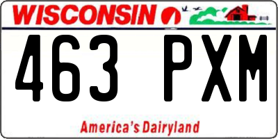 WI license plate 463PXM