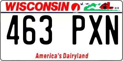 WI license plate 463PXN