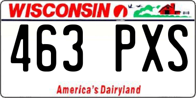 WI license plate 463PXS