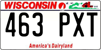WI license plate 463PXT