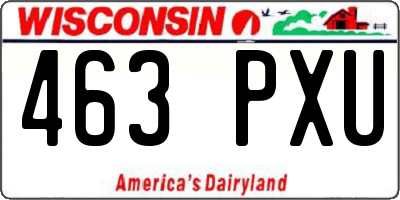 WI license plate 463PXU