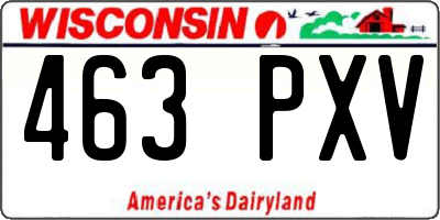 WI license plate 463PXV