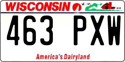 WI license plate 463PXW