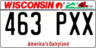 WI license plate 463PXX