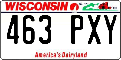 WI license plate 463PXY