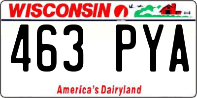 WI license plate 463PYA
