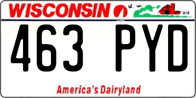 WI license plate 463PYD