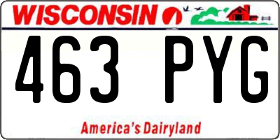 WI license plate 463PYG