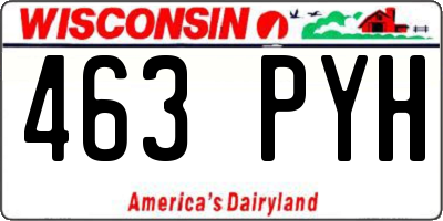 WI license plate 463PYH
