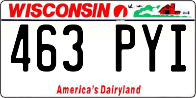 WI license plate 463PYI