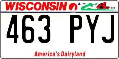 WI license plate 463PYJ