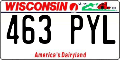 WI license plate 463PYL