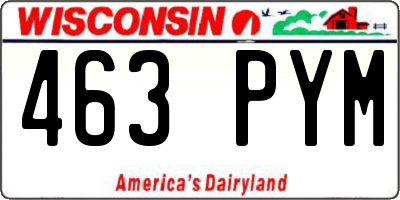 WI license plate 463PYM