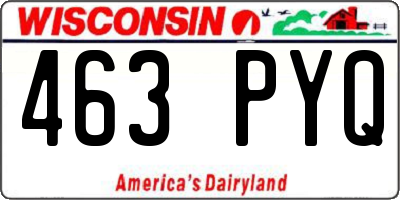 WI license plate 463PYQ
