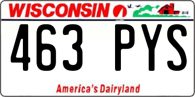WI license plate 463PYS
