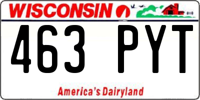 WI license plate 463PYT