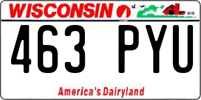 WI license plate 463PYU