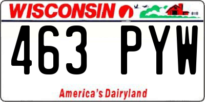 WI license plate 463PYW