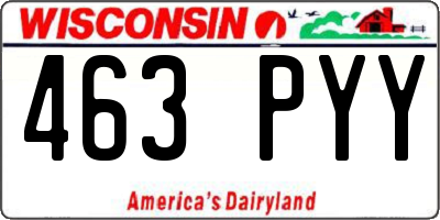 WI license plate 463PYY