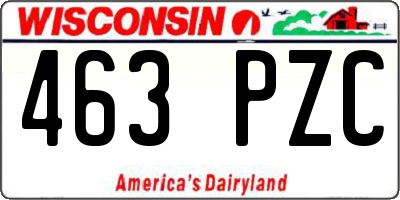 WI license plate 463PZC