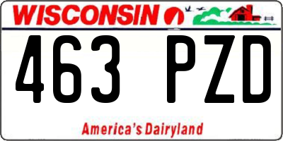 WI license plate 463PZD
