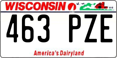 WI license plate 463PZE