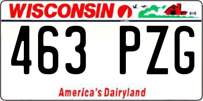 WI license plate 463PZG