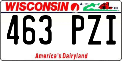 WI license plate 463PZI