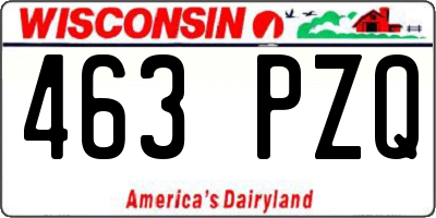 WI license plate 463PZQ