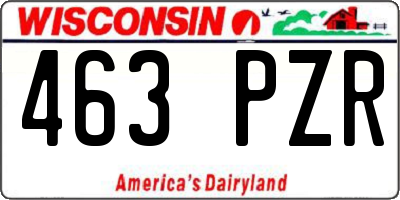 WI license plate 463PZR