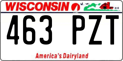 WI license plate 463PZT