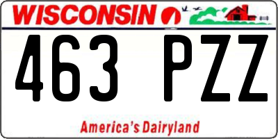 WI license plate 463PZZ