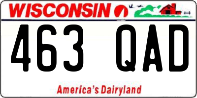 WI license plate 463QAD