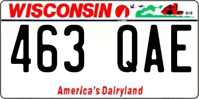 WI license plate 463QAE