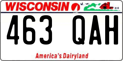 WI license plate 463QAH