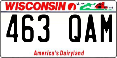WI license plate 463QAM