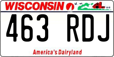 WI license plate 463RDJ
