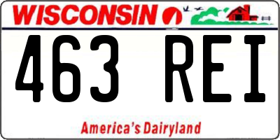 WI license plate 463REI