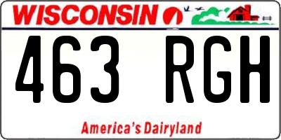 WI license plate 463RGH
